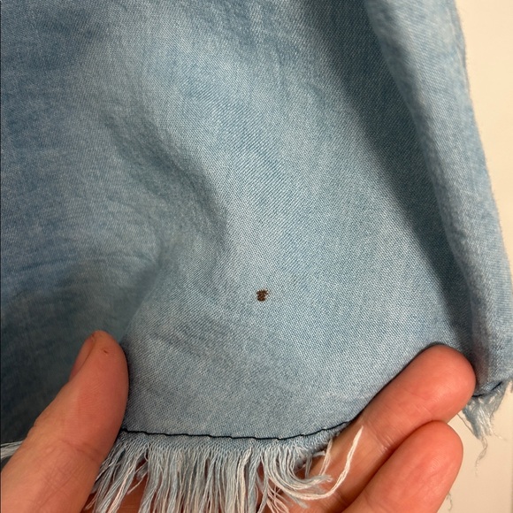 Venti6 Embellished Chambray Button Down Long Sleeved Shirt Dress - Picture 5 of 13